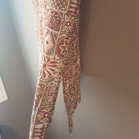 Vintage Stunt Collections Tan 100% Silk Sleeveless Blouse Tank Top Size Small - Picture 9 of 12